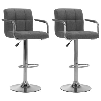Chaises de bar lot de 2 gris clair tissu