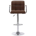 Chaises de bar lot de 2 marron tissu – Image 2