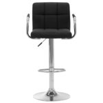 Chaises de bar lot de 2 noir tissu – Image 2