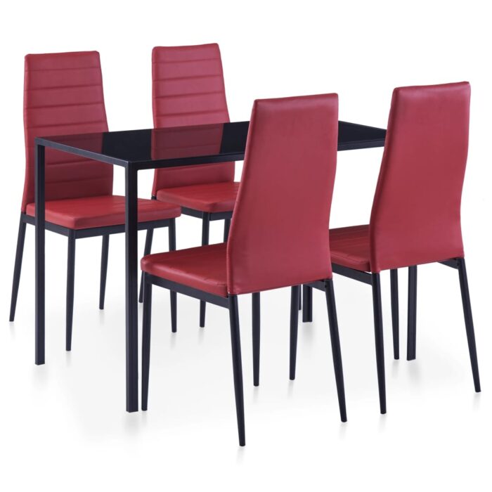 Mobilier de salle à manger 5 pcs Rouge bordeaux – Image 1