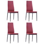 Mobilier de salle à manger 5 pcs Rouge bordeaux – Image 5