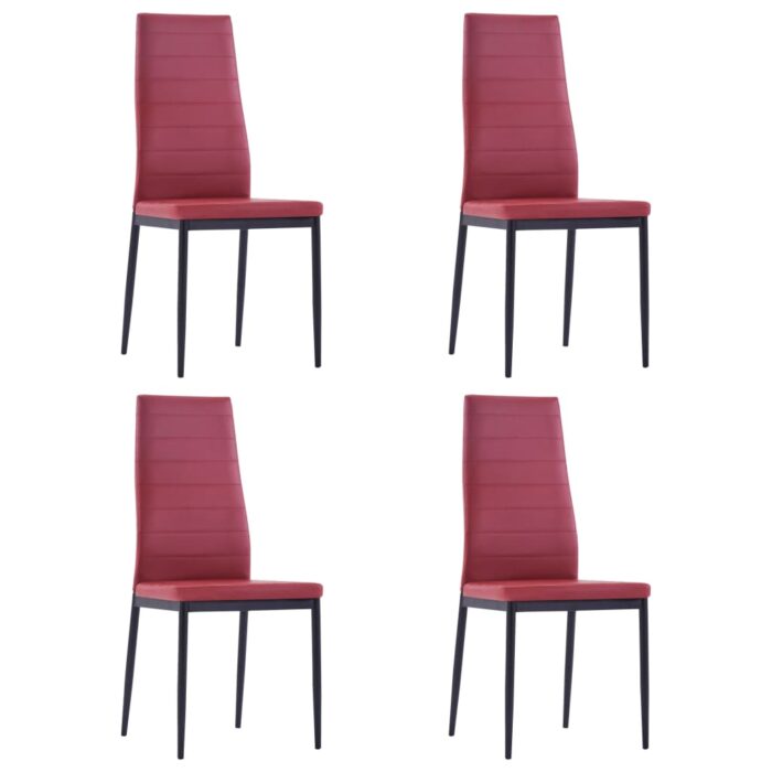 Mobilier de salle à manger 5 pcs Rouge bordeaux – Image 5