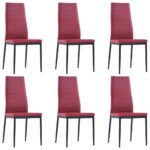Mobilier de salle à manger 7 pcs Rouge bordeaux – Image 5