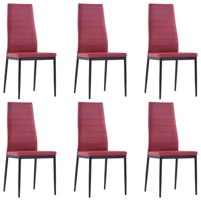 Mobilier de salle à manger 7 pcs Rouge bordeaux – Image 5