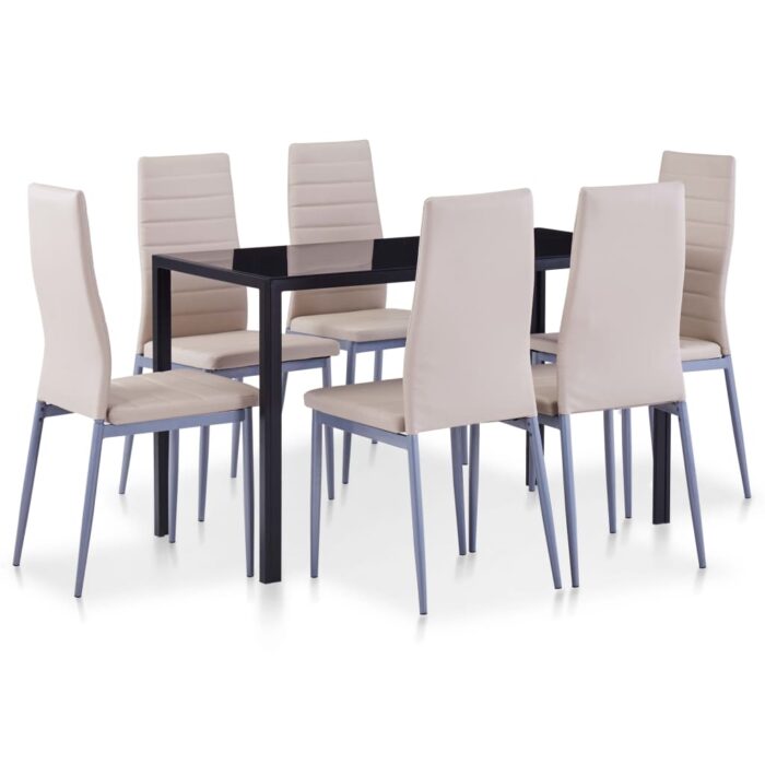 Ensemble de salle à manger 7 pcs Cappuccino – Image 1