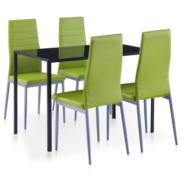 Mobilier de salle à manger 5 pcs Vert – Image 1