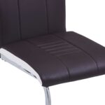 Chaises à manger cantilever lot de 2 marron similicuir – Image 4