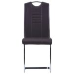 Chaises à manger cantilever lot de 4 marron similicuir – Image 2