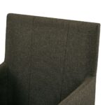 Chaises à manger avec accoudoirs lot de 2 marron tissu – Image 5