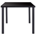 Table à manger Noir 180x90x75 cm Verre trempé – Image 2