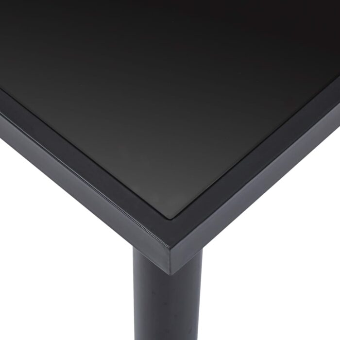 Table à manger Noir 180x90x75 cm Verre trempé – Image 3