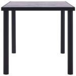 Table à manger Noir et gris béton 160x80x75 cm MDF – Image 2
