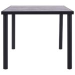 Table à manger Noir et gris béton 200x100x75 cm MDF – Image 2
