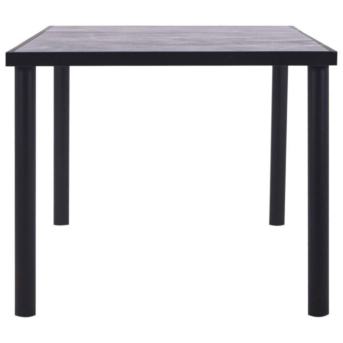 Table à manger Noir et gris béton 200x100x75 cm MDF – Image 2
