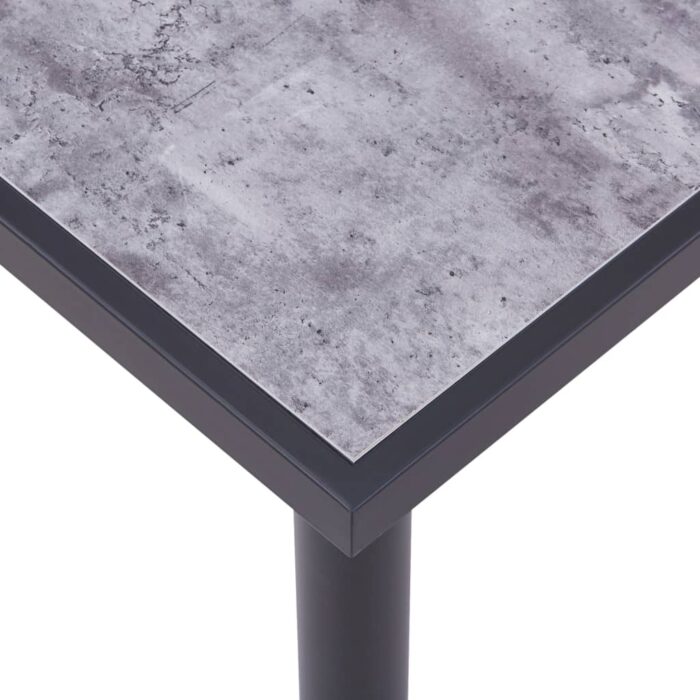 Table à manger Noir et gris béton 200x100x75 cm MDF – Image 3