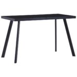 Table à manger Noir 120x60x75 cm Verre trempé
