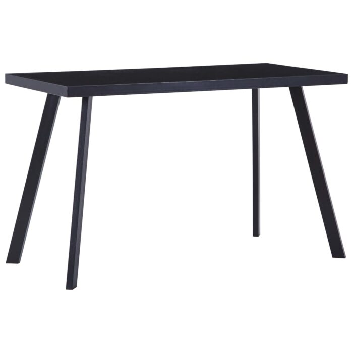 Table à manger Noir 120x60x75 cm Verre trempé – Image 1