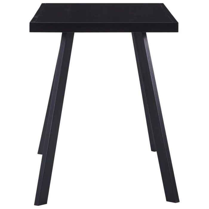 Table à manger Noir 120x60x75 cm Verre trempé – Image 2