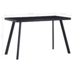 Table à manger Noir 120x60x75 cm Verre trempé – Image 4