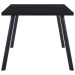 Table à manger Noir 160x80x75 cm Verre trempé – Image 2