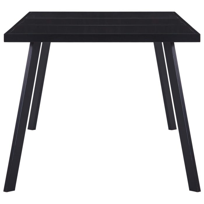 Table à manger Noir 160x80x75 cm Verre trempé – Image 2