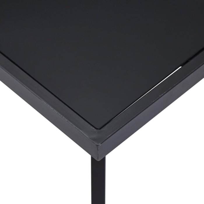 Table à manger Noir 160x80x75 cm Verre trempé – Image 3