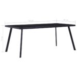 Table à manger Noir 160x80x75 cm Verre trempé – Image 4