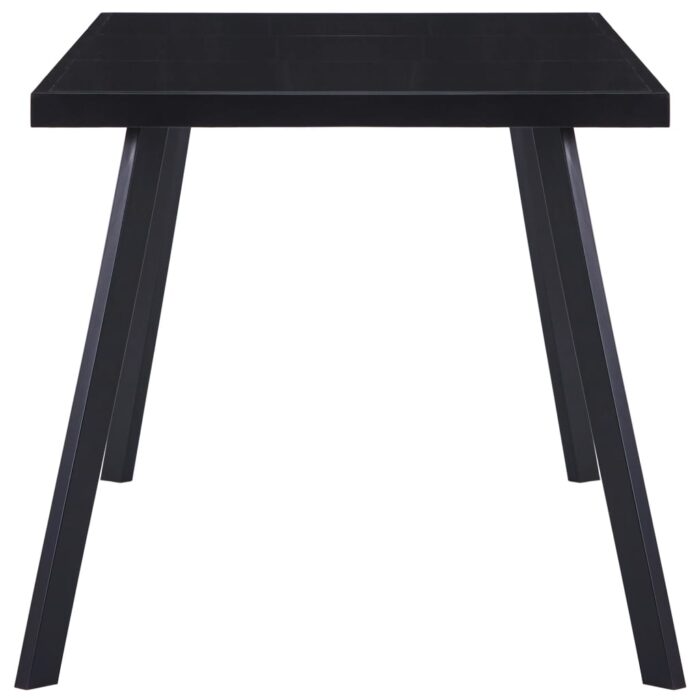 Table à manger Noir 180x90x75 cm Verre trempé – Image 2