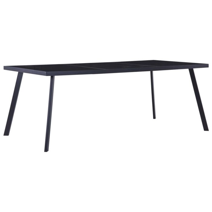 Table à manger Noir 200x100x75 cm Verre trempé – Image 1
