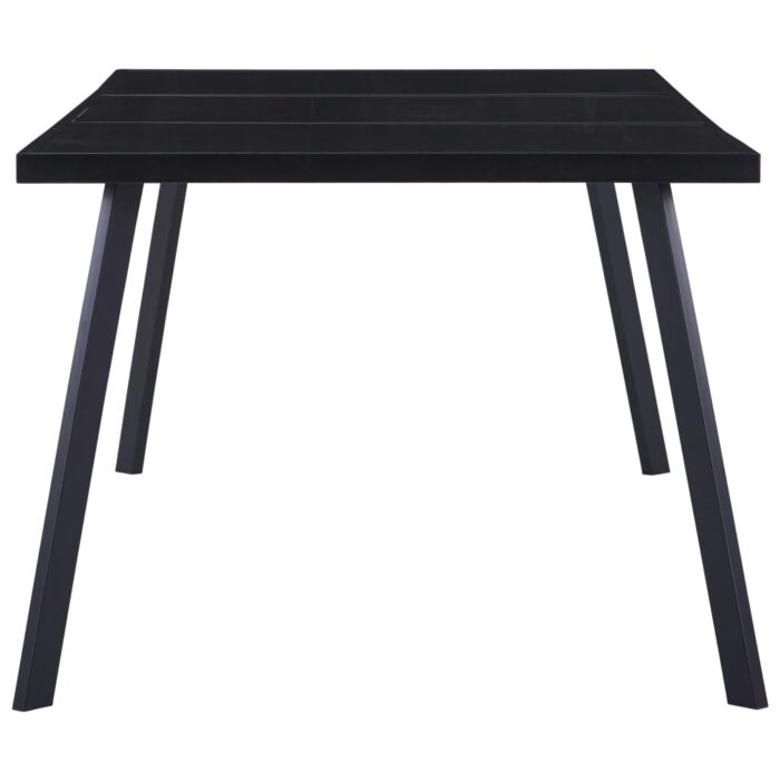 Table à manger Noir 200x100x75 cm Verre trempé – Image 2