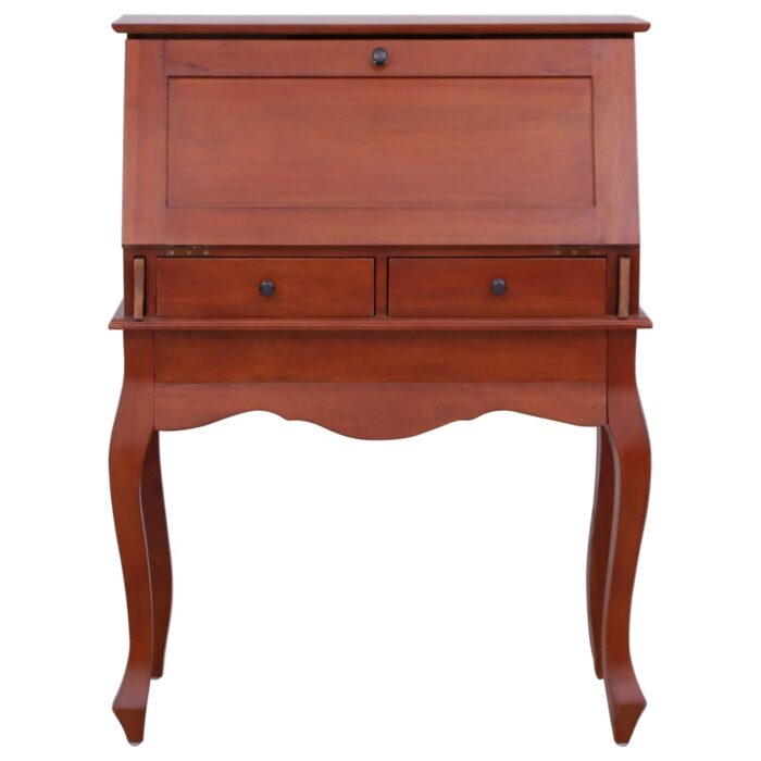 Bureau secrétaire Marron 78x42x103 cm Bois d'acajou massif – Image 2