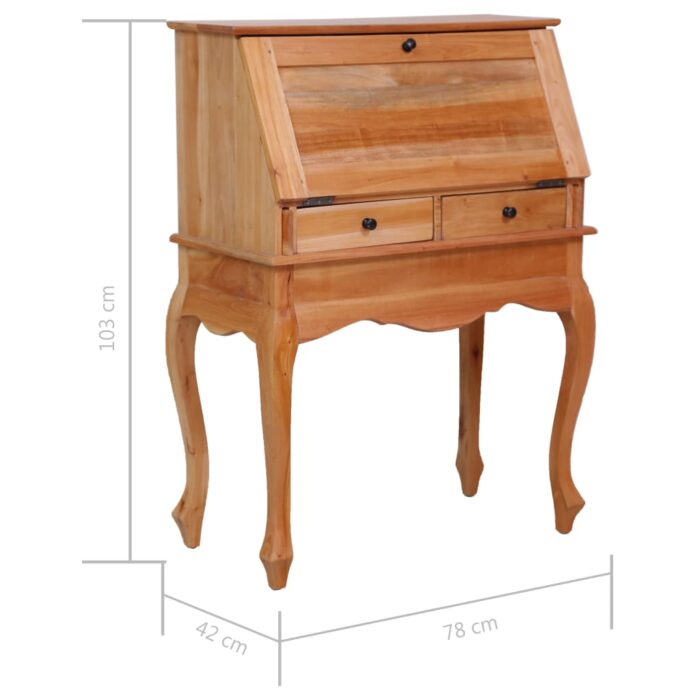 Bureau secrétaire 78x42x103 cm Bois d'acajou massif – Image 7
