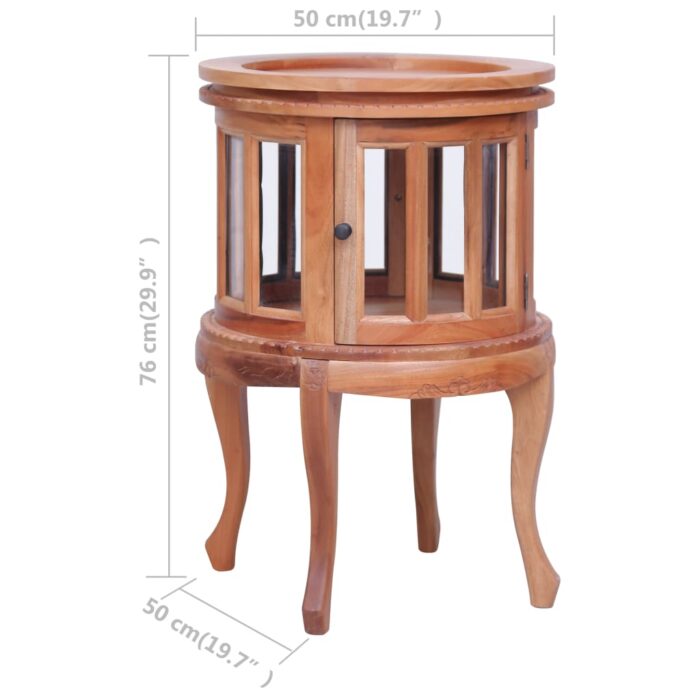 Armoire de vitrine Naturel 50x50x76 cm Bois d'acajou massif – Image 7
