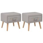 Tables de chevet 2 pcs Gris 40x35x40 cm Tissu