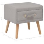 Tables de chevet 2 pcs Gris 40x35x40 cm Tissu – Image 8