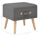 Tables de chevet 2 pcs Gris foncé 40x35x40 cm Tissu – Image 8