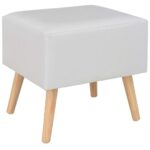 Tables de chevet 2 pcs Blanc 40x35x40 cm Similicuir – Image 3