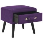 Tables de chevet 2 pcs Violet foncé 40x35x40 cm Velours – Image 2