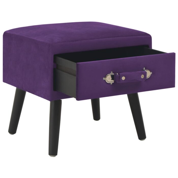 Tables de chevet 2 pcs Violet foncé 40x35x40 cm Velours – Image 2