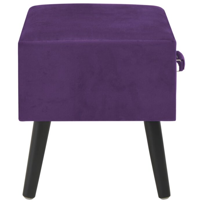 Tables de chevet 2 pcs Violet foncé 40x35x40 cm Velours – Image 5