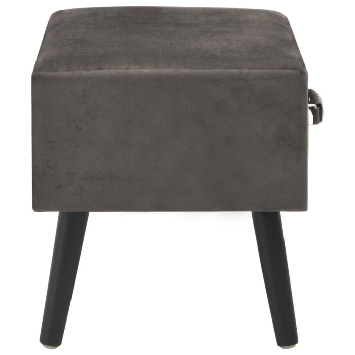 Tables de chevet 2 pcs Gris 40x35x40 cm Velours – Image 5
