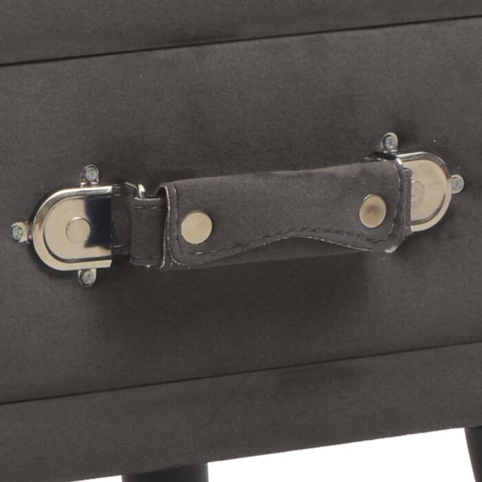 Tables de chevet 2 pcs Gris 40x35x40 cm Velours – Image 7