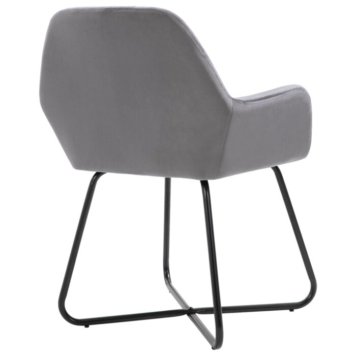 Chaises à manger lot de 2 gris velours – Image 5