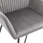 Chaises à manger lot de 2 gris velours – Image 6