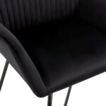 Chaises à manger lot de 2 Noir Velours – Image 6