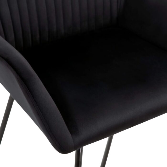 Chaises à manger lot de 2 Noir Velours – Image 6
