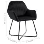 Chaises à manger lot de 2 Noir Velours – Image 7