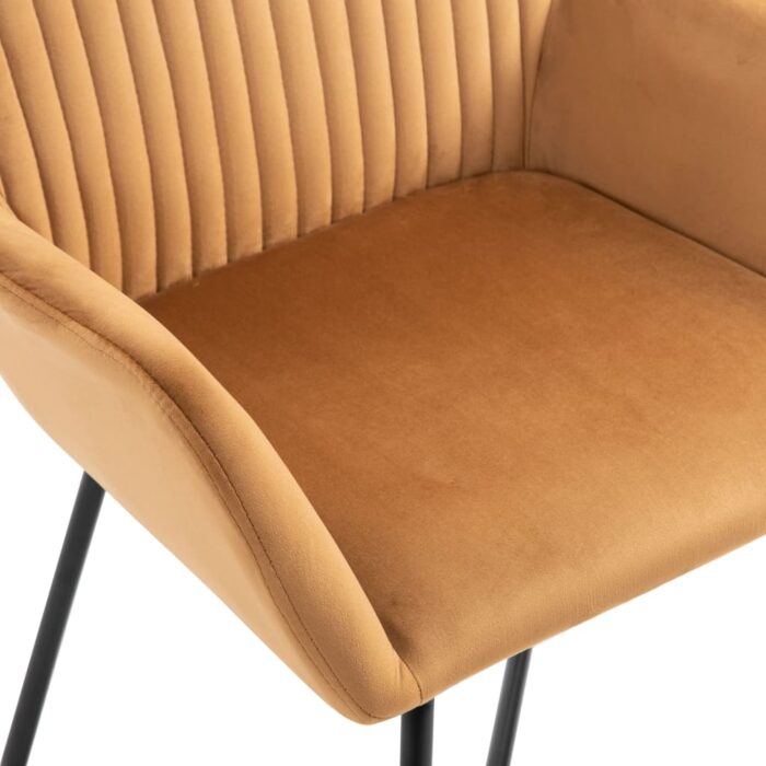 Chaises à manger lot de 2 Crème Velours – Image 6