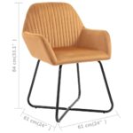 Chaises à manger lot de 2 Crème Velours – Image 7