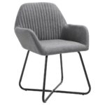 Chaises à manger lot de 2 gris foncé tissu – Image 2